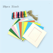 SUEF 3Inch Combination Paper Frame with Clips and Rope Frame for Pictures DIY Hanging Picture Album Home Decor Wall Photo Frame