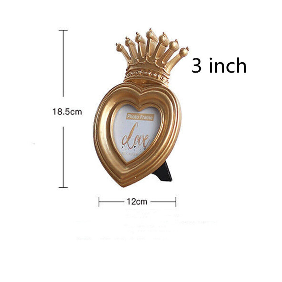 Creative European Style French Retro Crown Combination Photo Frame 3inch Plated Resin Picture Frame Decoration Frame-image-OPC-PCFVGP8-NEW