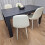 Grey Dining Table and 4 Cream Stitched Chairs Kitchen Dining Table for 4 Dining Room Dining Set 9