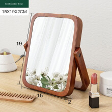 Nordic Solid Wood Desktop Makeup Princess Mirror Foldable Dressing Mirror Portable Desktop Mirror Home Bedroom Decoration