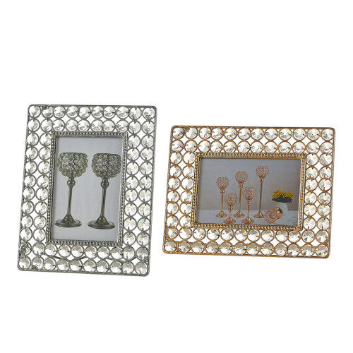 Sparkling Crystal Bead Photo Frame Rectangle Photo Display Decor Ornament 1