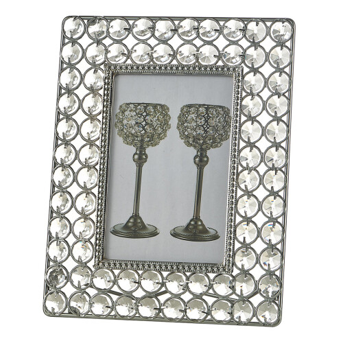 Sparkling Crystal Bead Photo Frame Rectangle Photo Display Decor Ornament 2