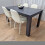 Grey Dining Table and 4 Cream Stitched Chairs Kitchen Dining Table for 4 Dining Room Dining Set 10