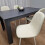 Grey Dining Table and 4 Cream Stitched Chairs Kitchen Dining Table for 4 Dining Room Dining Set 6