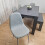 Dark Grey Dining Table with 4 Diamond Stitched Grey Chairs and 1 Bench 7