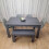 Dark Grey Dining Table with 4 Diamond Stitched Grey Chairs and 1 Bench 1