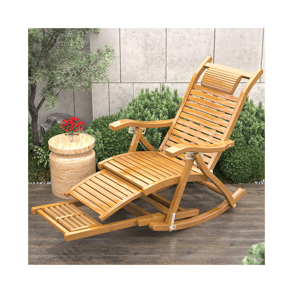 Bamboo Rocking Chair Foldable Recliner