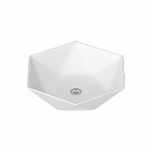 Affine Countertop Basin Gloss White - 480 x 420mm 2