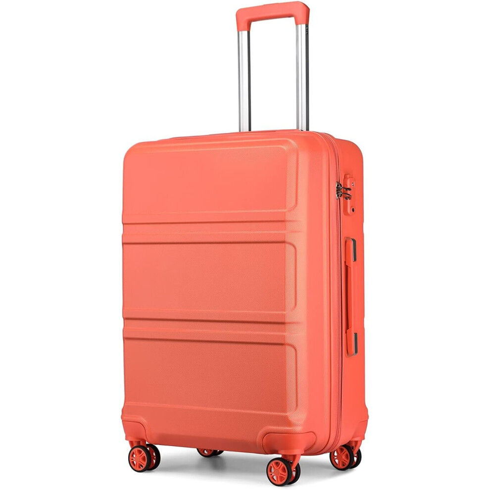 (20 inch) Coral Pink Fashion Luggage ABS Hard Shell Trolley Travel Case with TSA Lock