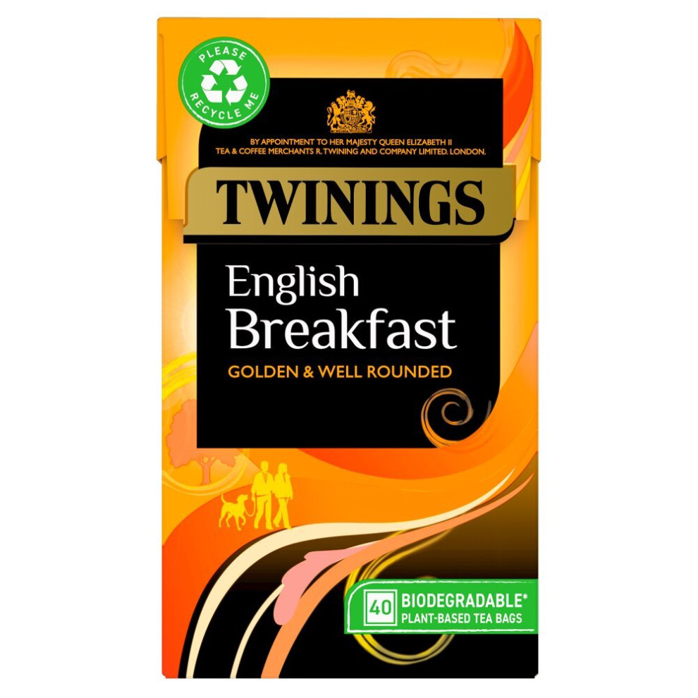 Twinings English Breakfast 40 Tea Bags 100g  ( Pack of 4 )