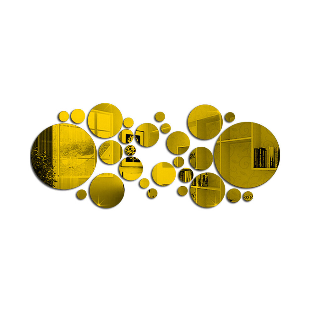 32pcs Geometric Circle Mirror Wall Sticker Home Background Decoration Home Decoration 3D Accessories Stereo Removable Round Mirr-image-OPC-PCFVJCR-NEW