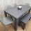 Dark Grey Dining Table with 4 Diamond Stitched Grey Chairs and 1 Bench 6