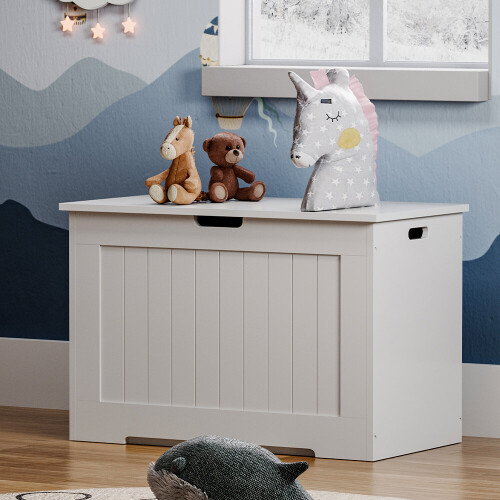 Living And Home White Kids Toy Storage Box Organizer 1