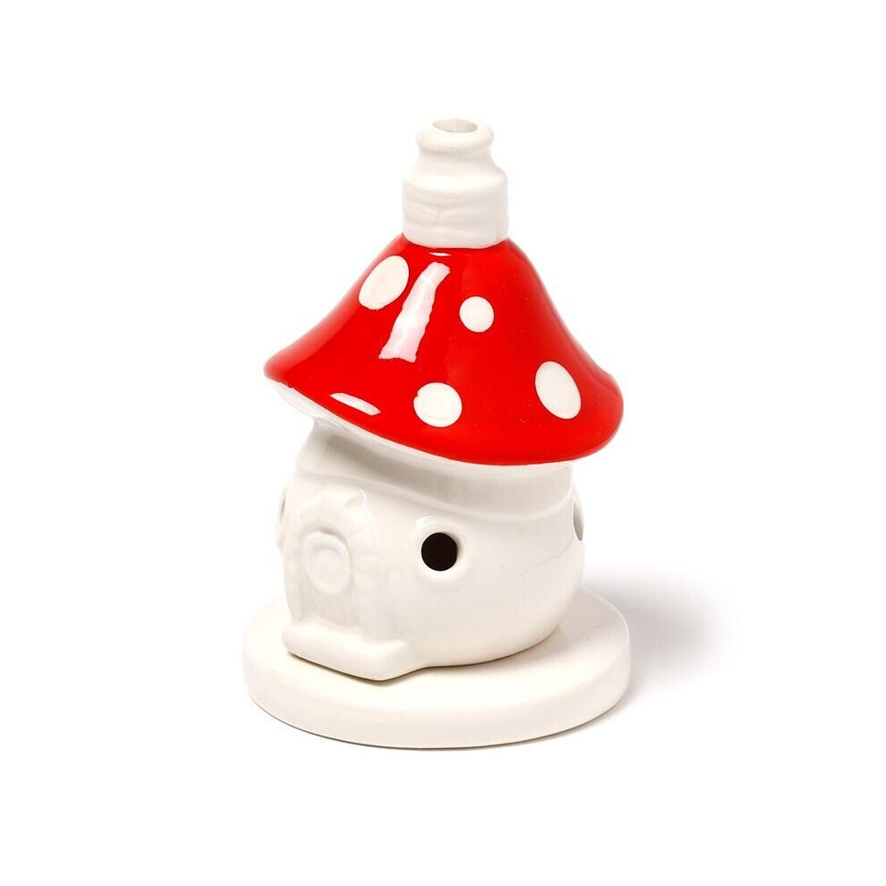 Fairy Toadstool House Ceramic Incense Cone Burner