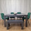 Grey Dining Table and 4 Green Velvet Tufted Chairs with 1 Bench 12