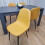 Luxurious Dark Grey Dining Table with 4 Mustard-Stitched Chairs Dining Room set 5