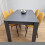 Luxurious Dark Grey Dining Table with 4 Mustard-Stitched Chairs Dining Room set 2