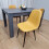 Luxurious Dark Grey Dining Table with 4 Mustard-Stitched Chairs Dining Room set 7