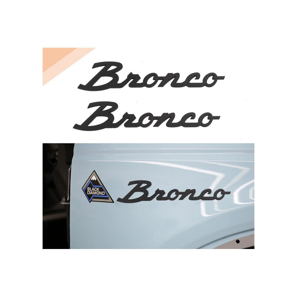 (Matt ) 3D Metal Ford Bronco Letter Emblem Fender Sticker Black 4754135873225