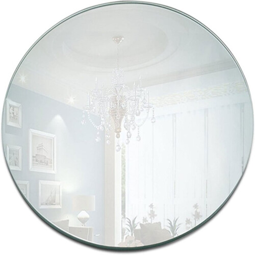 Round Acrylic Mirror Tray 8inch Circle Candle Mirror Plate Decor Accessory 1