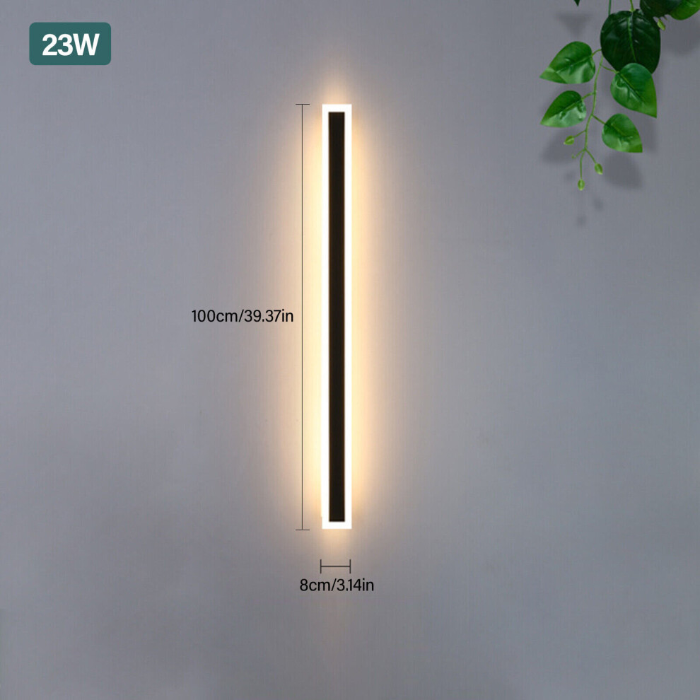 ( 100cm & Warm White) LED Wall Light Sconce Waterproof Outdoor Modern Lamp Exterior Lights Long Strip