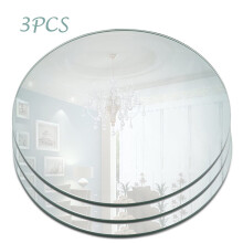 200mm Round Mirror Acrylic Tray for Wedding Decorations Decor Candle Tray Plate Baby Shower Parties Centerpieces 2mm thickness