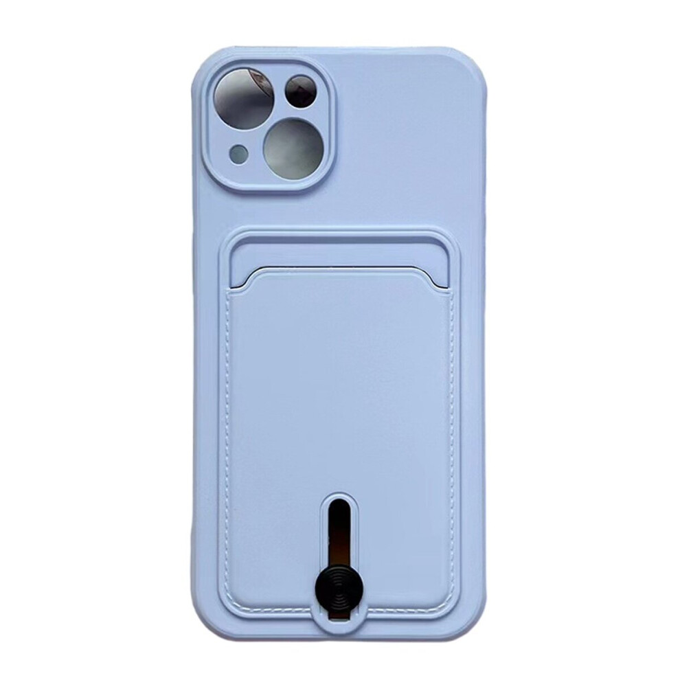 Silicone Card Holder Protection Case Compatible With Iphone 15 Plus In Lavender Purple 9145584623076
