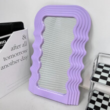Desktop Wave Mirror Cosmetic Mirror Retro European Decorative Mirrors Plastic Framed for Home Dorm Wall Mirrors