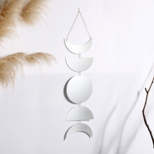 Moon Phase Wall Mirror Boho Home Decor Moon Decor Acrylic Decorative Mirrors Wall Hanging Bedroom Living Room Decoration