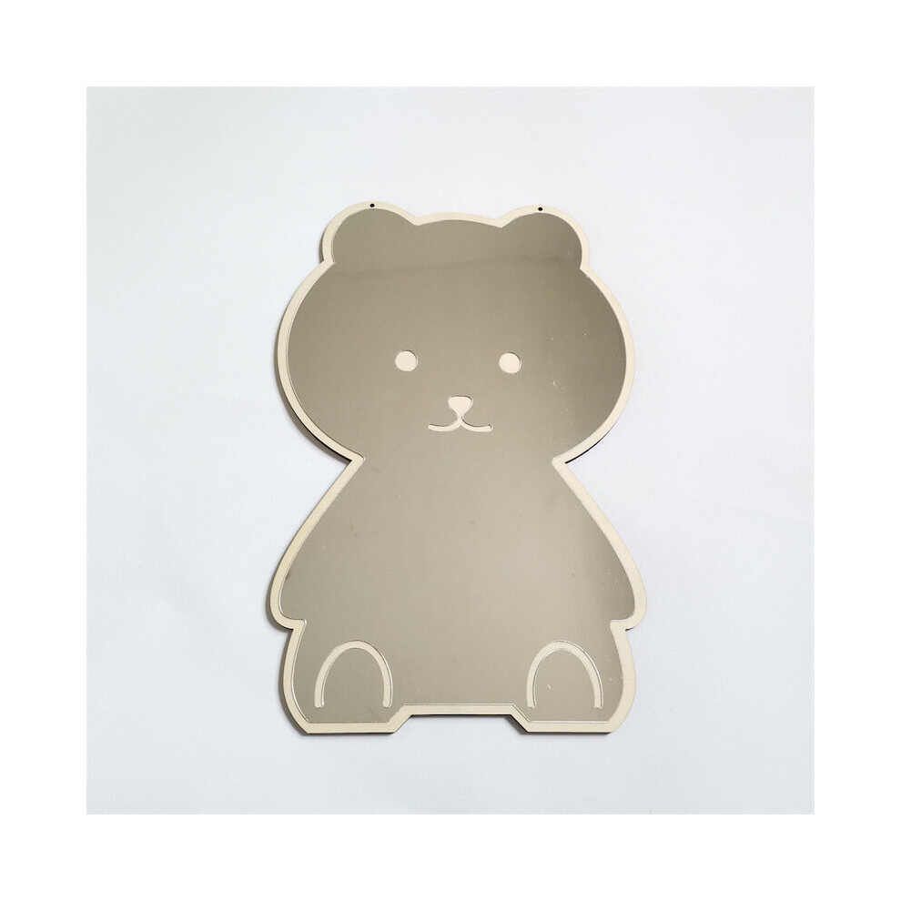 Ins Creative Decorative Mirror For Kids Room Bear Rabbit Shape Acrylic Mirror Baby Photo Props Nordic Home Nursery Decor Brown