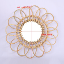 Hand Woven Rattan Dressing Mirror Innovative Art Decoration Makeup Mirrors Props