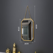 Iron Bathroom Mirror Hanging Mirror Bathroom Round Wall Mounted Makeup Dressing Shower Wall Mirrors INS Home Decorative