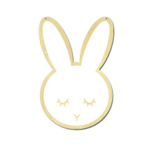 1pc Cartoon Rabbit Shape Wooden Mirror Wall Hanging Mirror Children Room Home Acrylic Decorative Mirror Ornaments Supplies