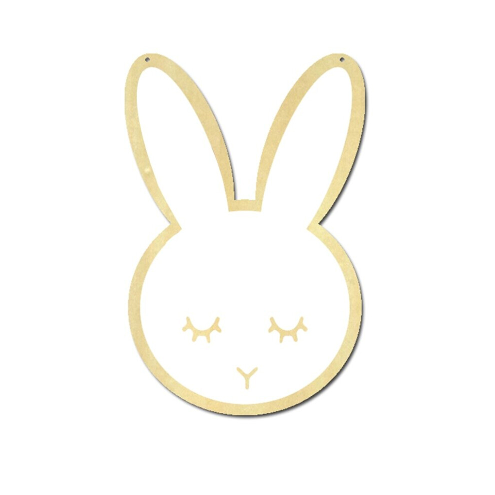 1Pc Cartoon Rabbit Shape Wooden Mirror Wall Hanging Mirror Children Room Home Acrylic Decorative Mirror Ornaments Supplies Silver