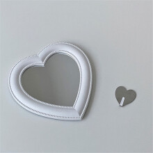 Ins Love Heart Cosmetic Mirror Living Room Decorative Mirrors For Girls Wall Hanging Dormitory Dressing Mirror Pink