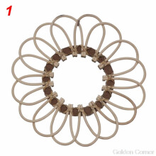 Nordic Raffia Hanging Wall Mirror Boho Decorative Makeup Mirrors Living Room Bedroom Bathroom Entryways Decor Art Ornaments