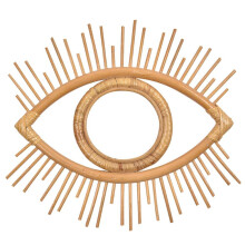 Natural Rattan Decorative Wall Mirror Natural Wall Decoration Eye Art Decor Pendant For Apartment Living Room Bedroom