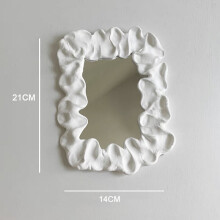 Rectangular Mirror Decorative Mirror Tabletop Ornament Photo Prop Ins Style Light Clay DIY Mirror