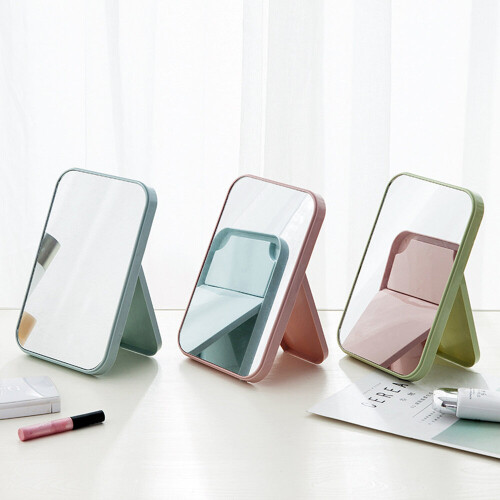 1Pack Folding Makeup Mirror Rectangular Single Mirror with Stand for Girls Ladies Home Decor Practical Portable 20*14 Cm 1