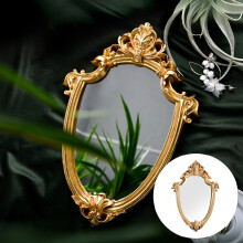 Vintage Makeup Mirror Frame Mirror Decorative Wall Hanging Mirror Small Nordic Retro Decoration Mirror Makeup Wedding Gift