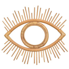 Eye Shape Decor Mirror Frame Rattan Art Decor Makeup Mirror Dressing Bathroom Wall Hanging Mirror Frame Crafts