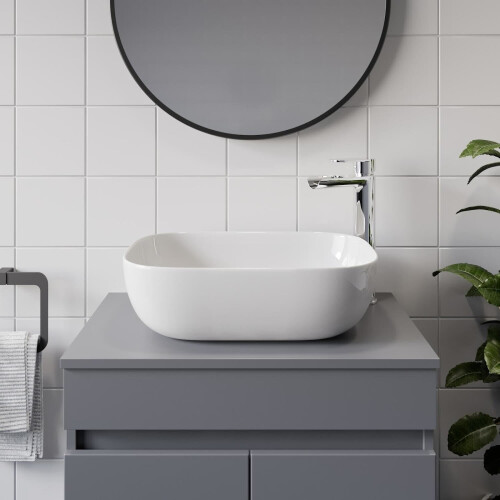 Affine Rectangular Countertop Basin Gloss White - 460 x 325mm