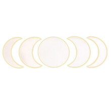Nordic Style Wooden Moonphase Mirror Set Boho Style Decoration Moon Phase Mirror Set Home Kids Room Decor Moon Phase Wall Mirror