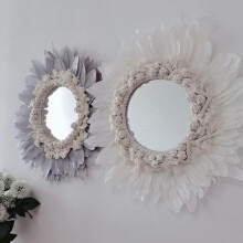 Wall Decoration DIY Mirror Decor Anti-drop Widely Used Acrylic Eye-catching Feather Wall Decor for Home
