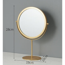 INS Rotate Makeup Mirror Light Retro European Metal Home Desktop Square Round Mirror Dormitory Makeup Mirror