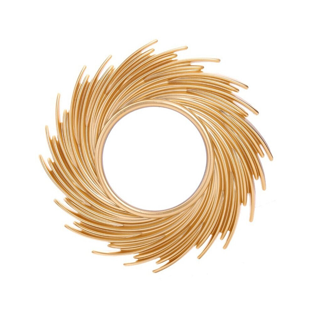 Sun Shape Decorative Mirror Rattan Innovative Art Decoration Round Makeup Mirror Dressing Bathroom Wall Hanging Mirror-image-OPC-PCFVZCM-NEW