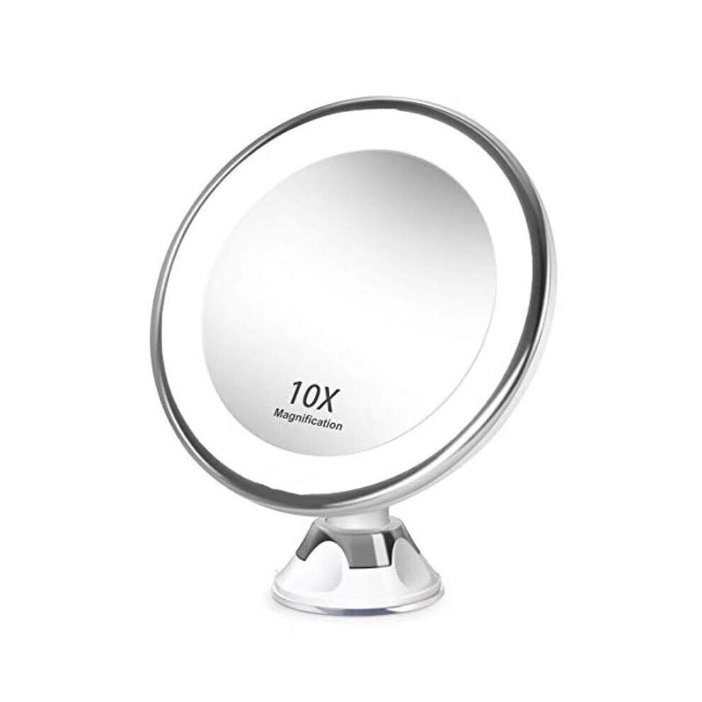 Led light makeup mirror 10 times magnification desktop makeup mirror bathroom desktop with suction cup fill light folding WJ901