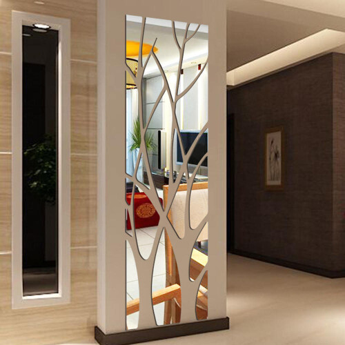 US Tree Pattern Mirror Wall Decor Decal Acrylic Sticker Removable Hall Art 2