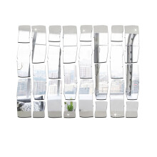 24pcs Rectangle Wall Mirror Stickers Decorative Wall Mirrors 3D Wall Sticker Modern Room Decoration Home Living Room Decoration