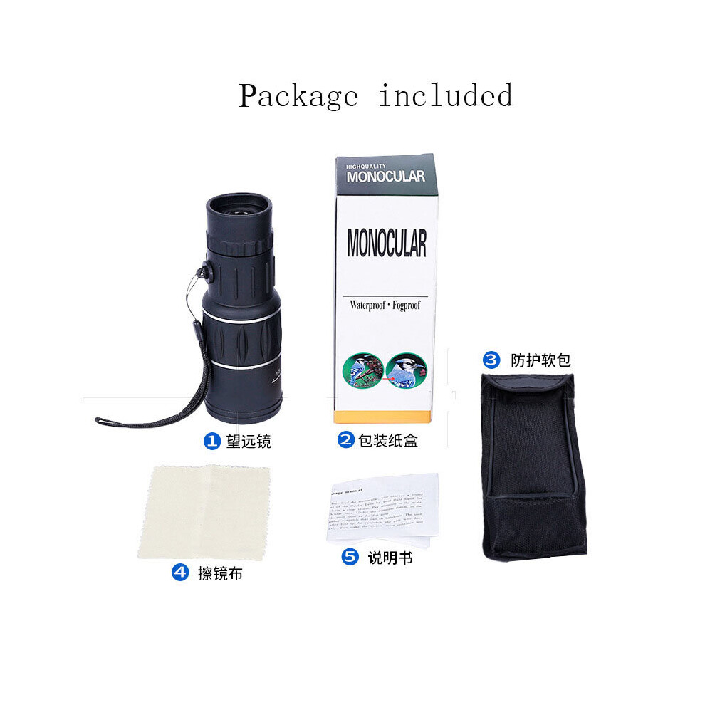 Portable Telescope 16X52 Military Hd Professional Monocular Zoom Binoculars Optic Scope Big Vision Telescopio High Over Black 885665735524